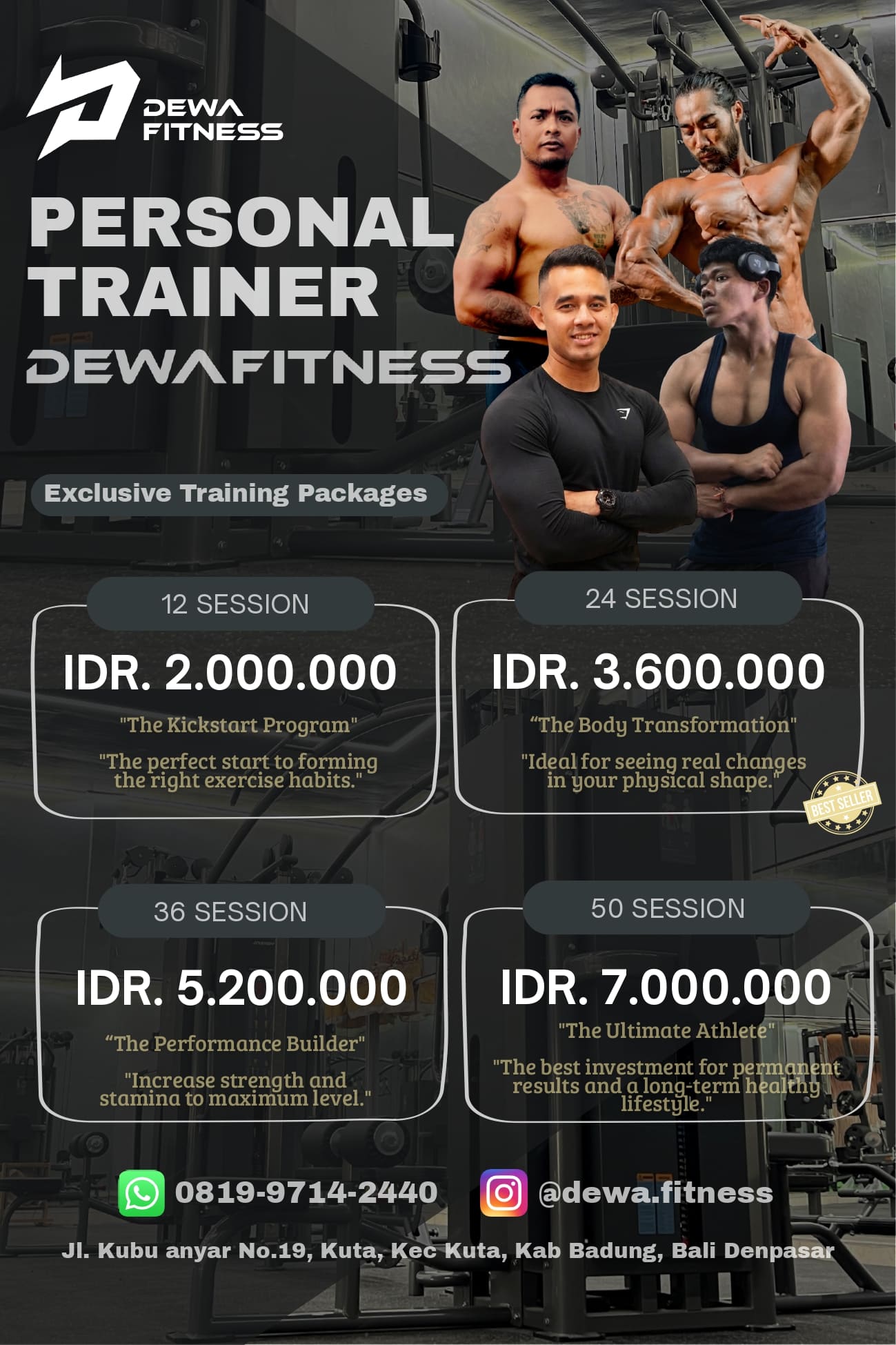dewa fitness gym bali pricelist